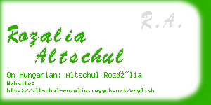 rozalia altschul business card